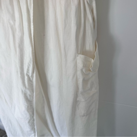 Urban Outfitters Gabrielle Linen Wrap Midi Dress Ivory - Picture 7 of 17